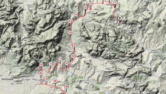 Percorso da Castelgrande a Postiglione